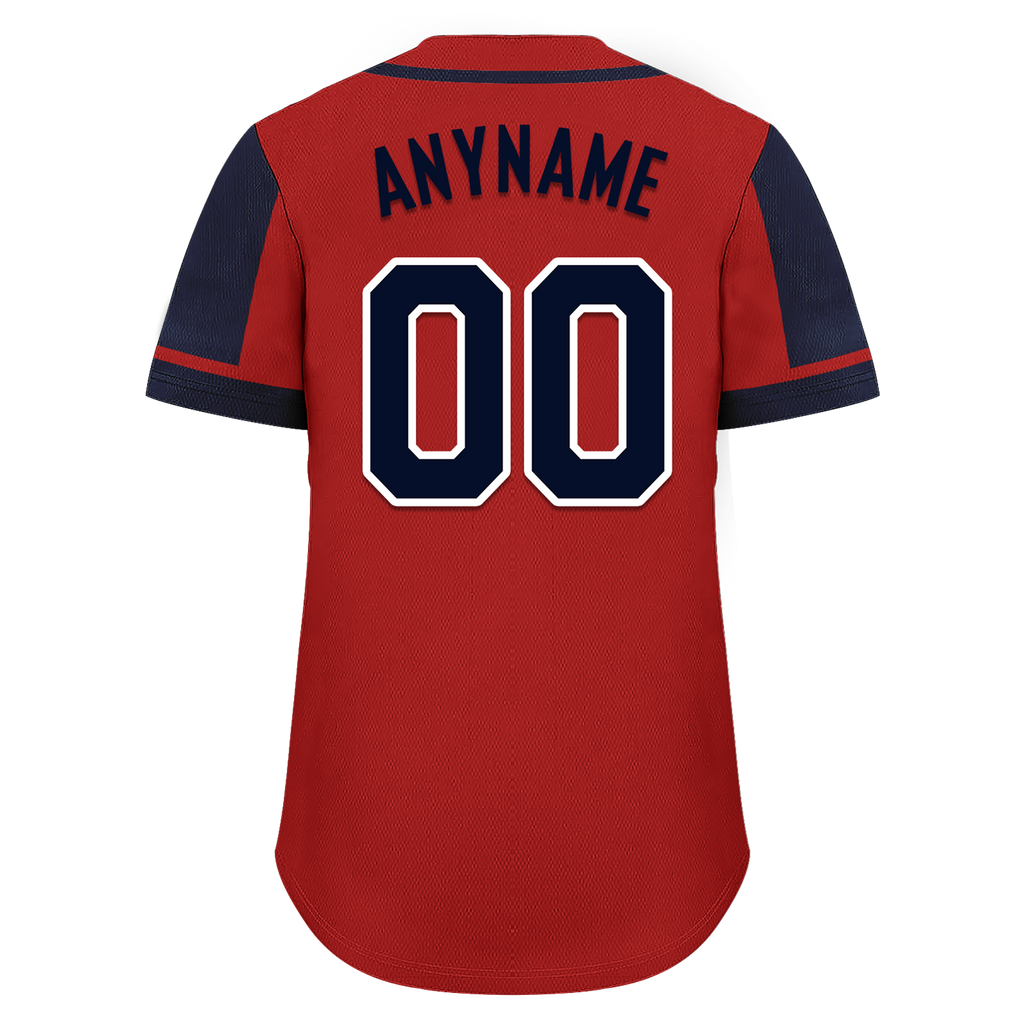 Custom Red Blue Raglan Sleeves Personalized Authentic Baseball Jersey BSBJ01-D017179