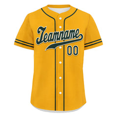 Custom Yellow Classic Style Green Personalized Authentic Baseball Jersey UN002-bd0b00d8-c