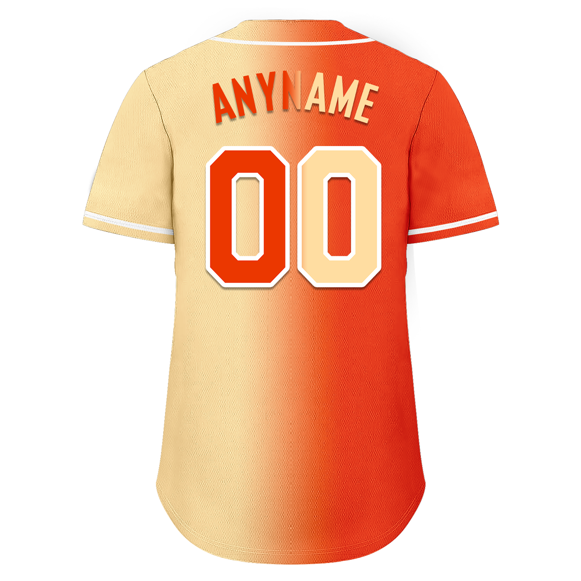 Custom Orange Beige Gradient Fashion Personalized Authentic Baseball Jersey BSBJ01-D0a707f