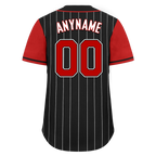Custom Black Red Stripe Fashion Personalized Authentic Baseball Jersey BSBJ01-D017216