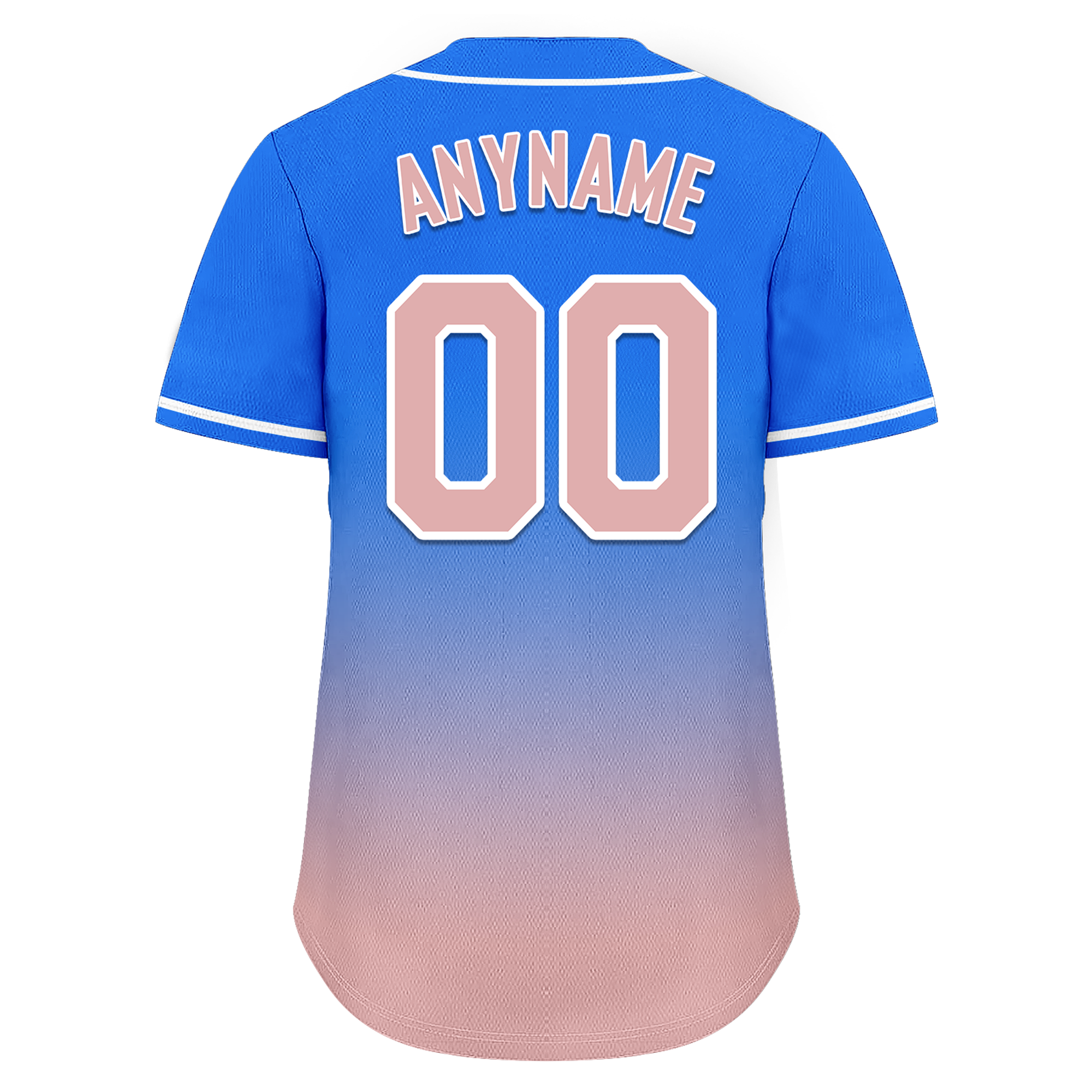 Custom Blue Pink Fade Embroidered Baseball Jersey
