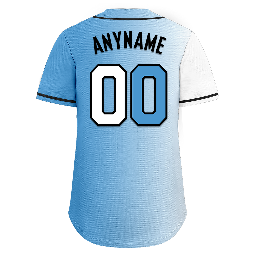 Custom White Blue Gradient Fashion Personalized Authentic Baseball Jersey BSBJ01-D0a7aaa