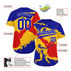 Custom Yellow Fiery Red Venezuelan Flag Personalized Authentic Baseball Jersey BSBJ01-E06022-1