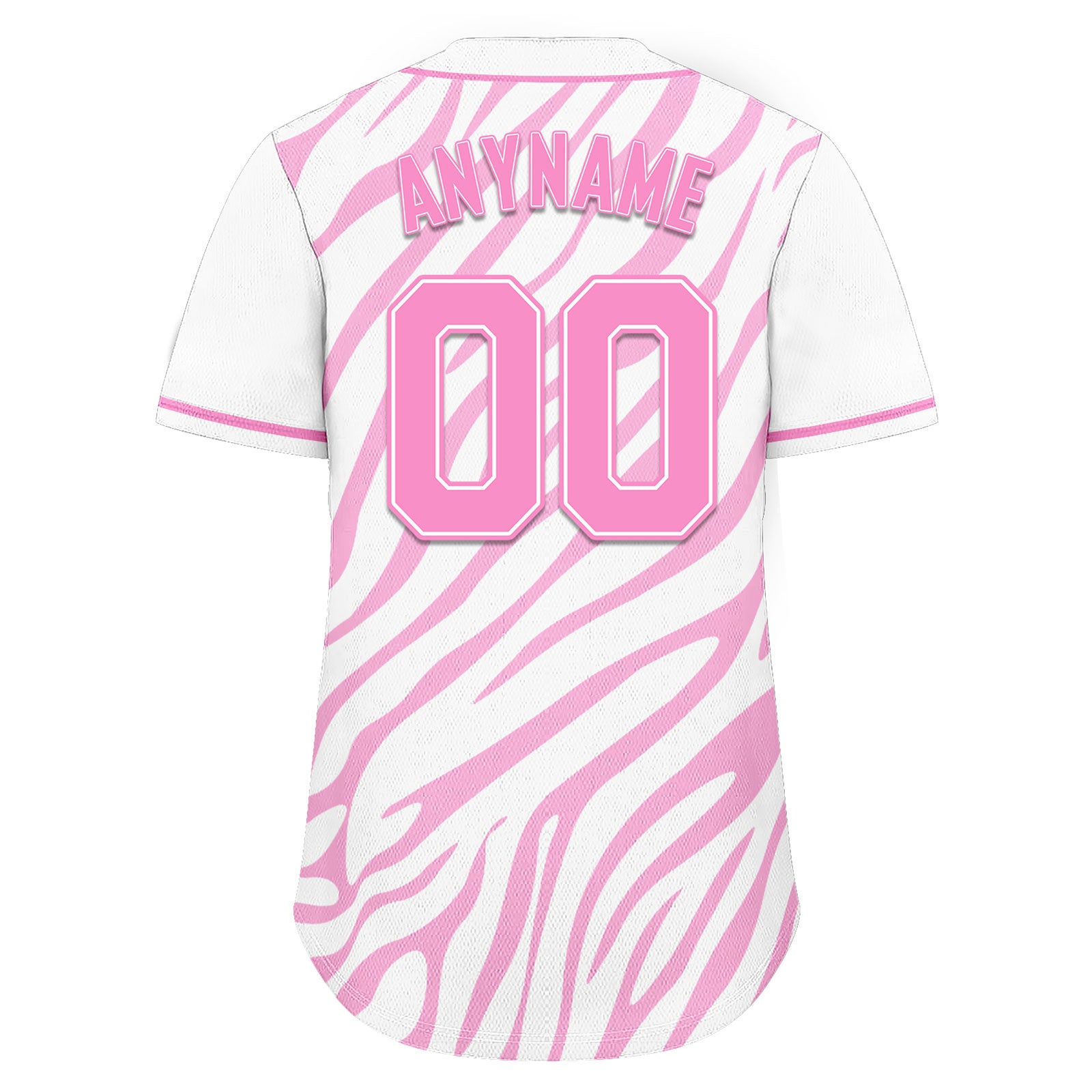 Custom White Pink Zebra Pattern Personalized Authentic Baseball Jersey BSBJ01-D020201-20