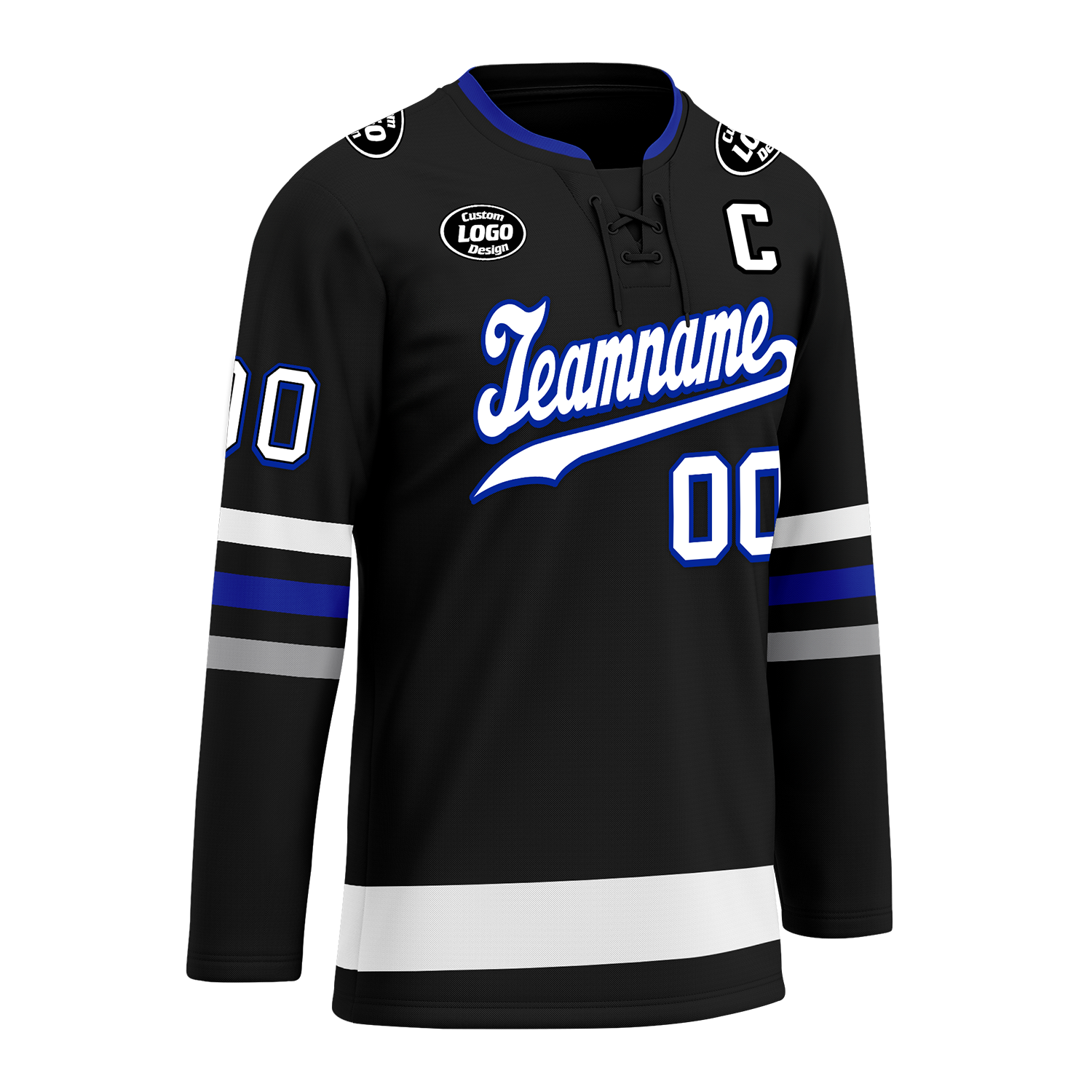 Custom Black Grey Personalized Hockey Jersey HCKJ01-D0a70ba