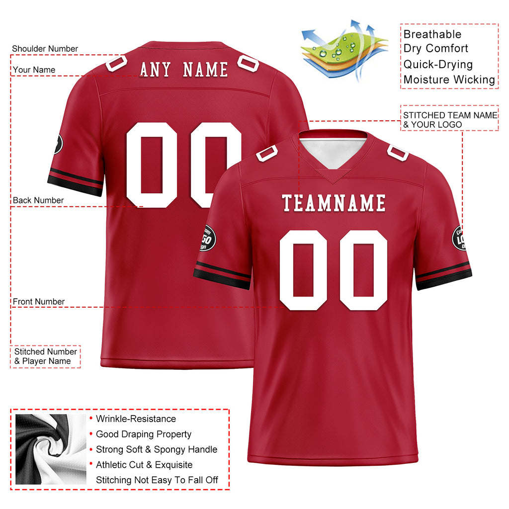 Custom Red Tampa Personalized Authentic Football Jersey FBJ02-D020263-29