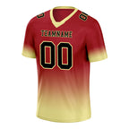 Custom Red Cream Fade Fashion Personalized Authentic Football Jersey FBJ02-D06094