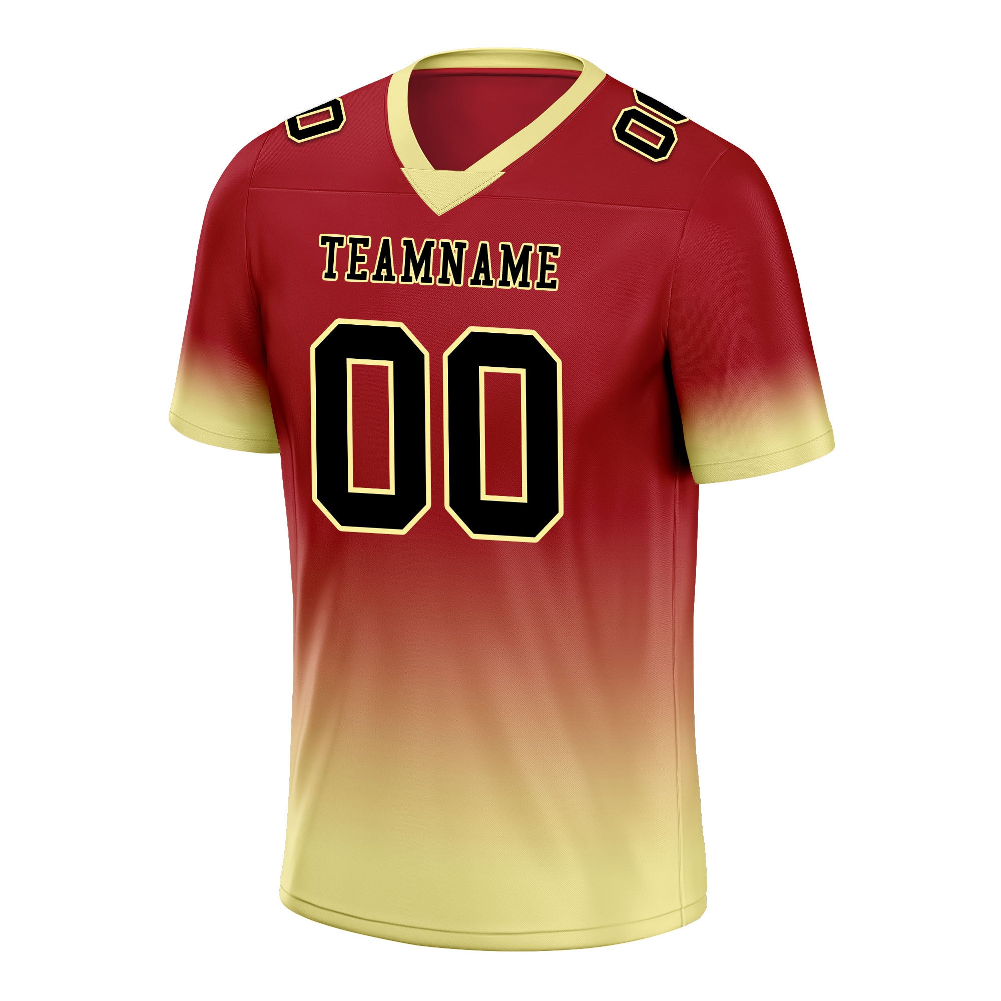 Custom Red Cream Fade Fashion Personalized Authentic Football Jersey FBJ02-D06094
