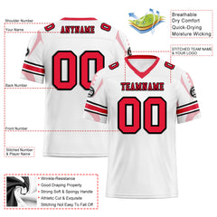 Custom White Red Kansas City Football Jersey and Sports Shoes Combo Offer Personalized Combo ZH-D025008-18