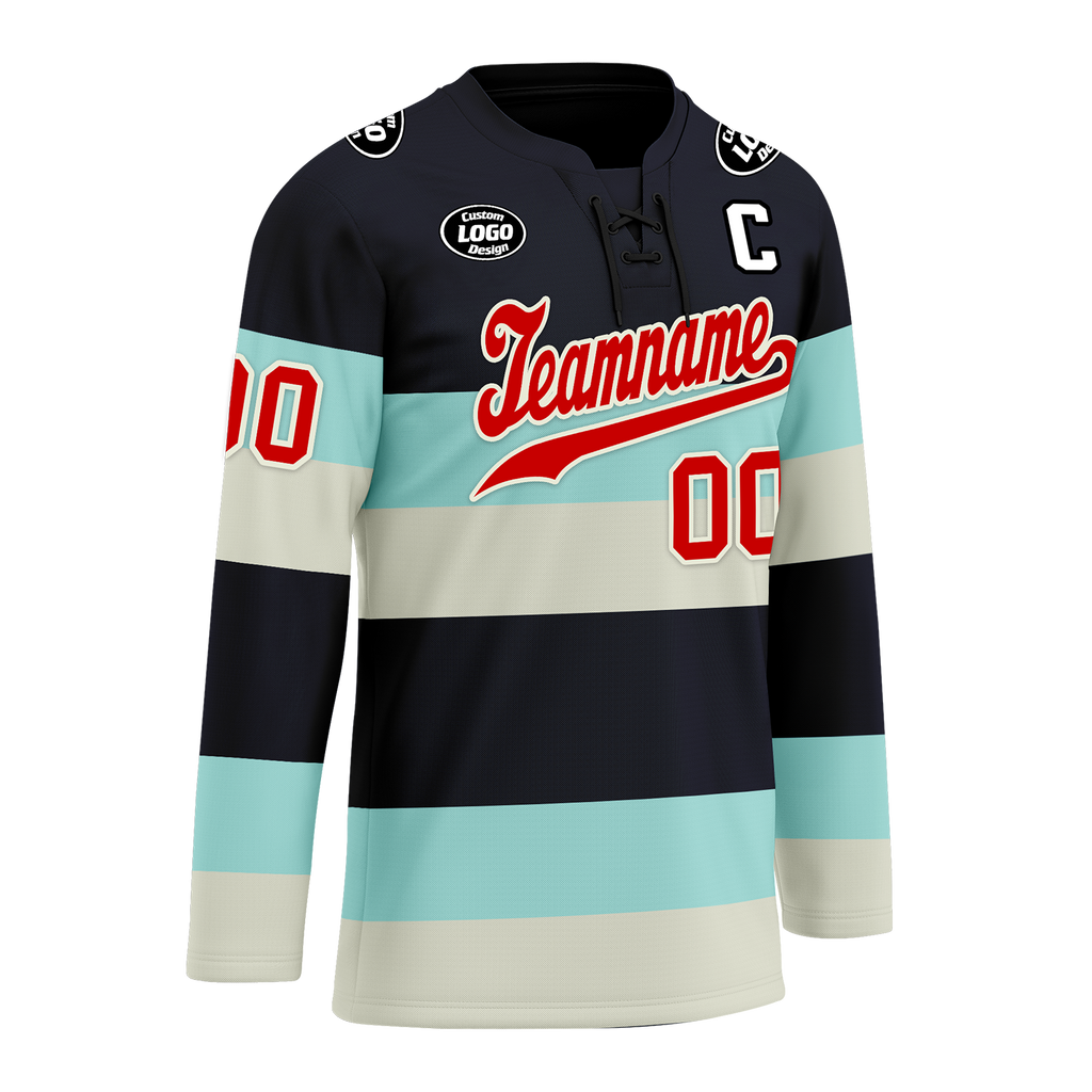 Custom Black White Personalized Hockey Jersey HCKJ01-D0a70db