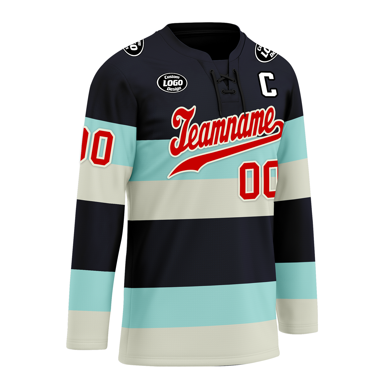 Custom Black White Personalized Hockey Jersey HCKJ01-D0a70db