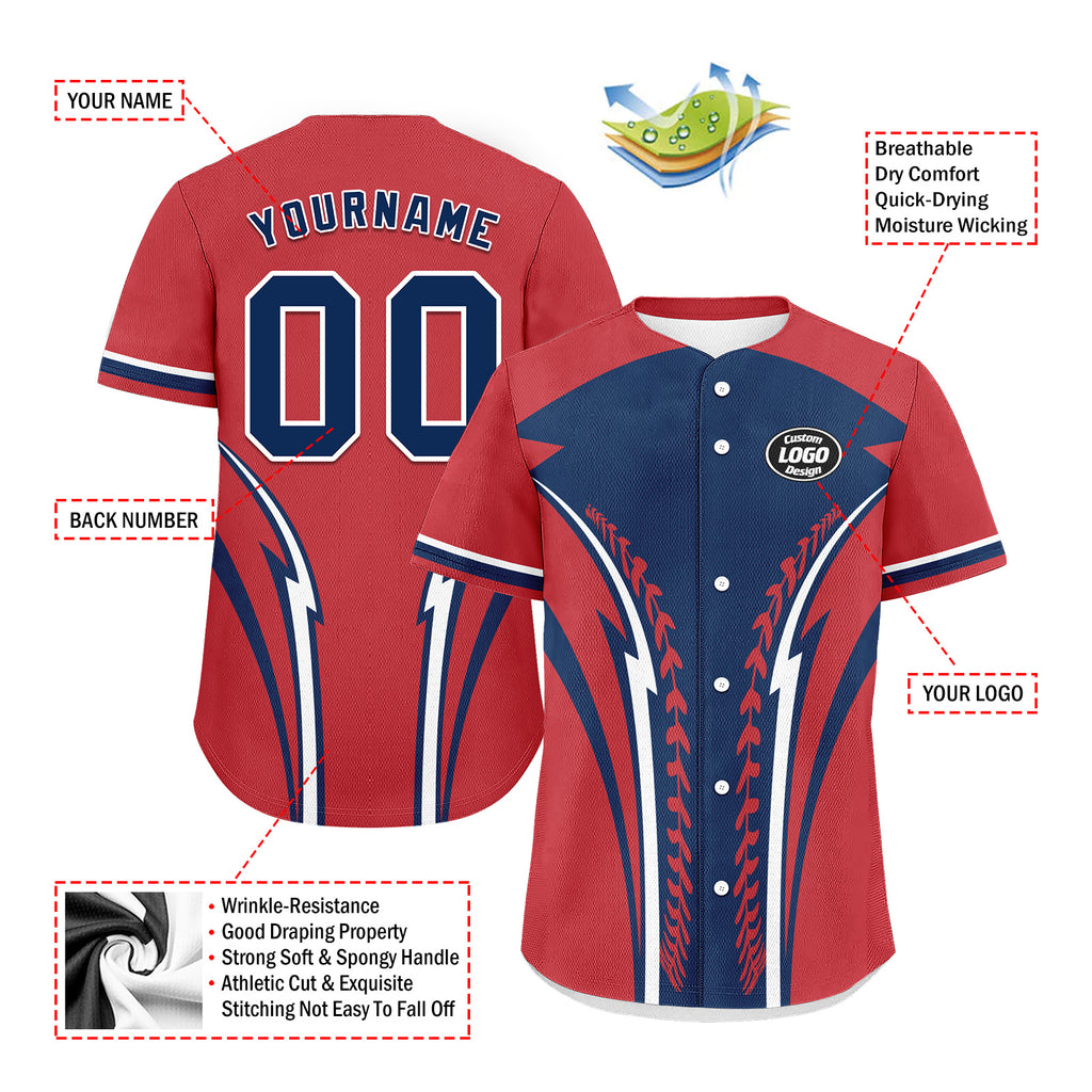 Custom Personalized Authentic Baseball Jersey BSBJ01-E023019-5