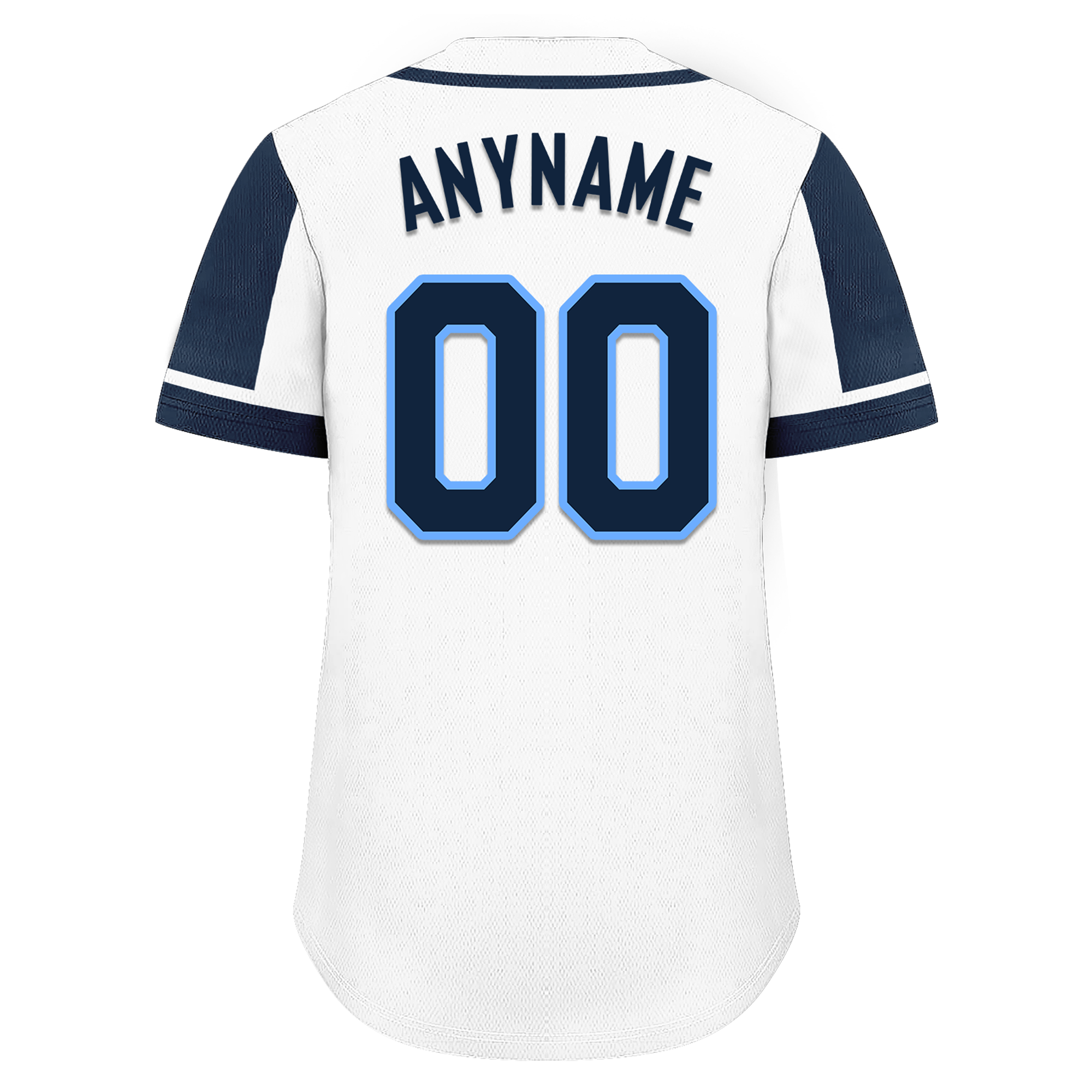 Custom White Blue Raglan Sleeves Personalized Authentic Baseball Jersey BSBJ01-D017164