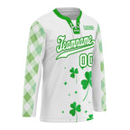 Custom Four-leaf clover Personalized Hockey Jersey HCKJ01-E0615-1