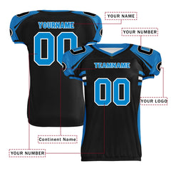 Custom Blue Black North Carolina High-Performance American Football Jersey FBJ06-D023001-5