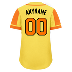 Custom Yellow Orange Raglan Sleeves Personalized Authentic Baseball Jersey BSBJ01-D017204