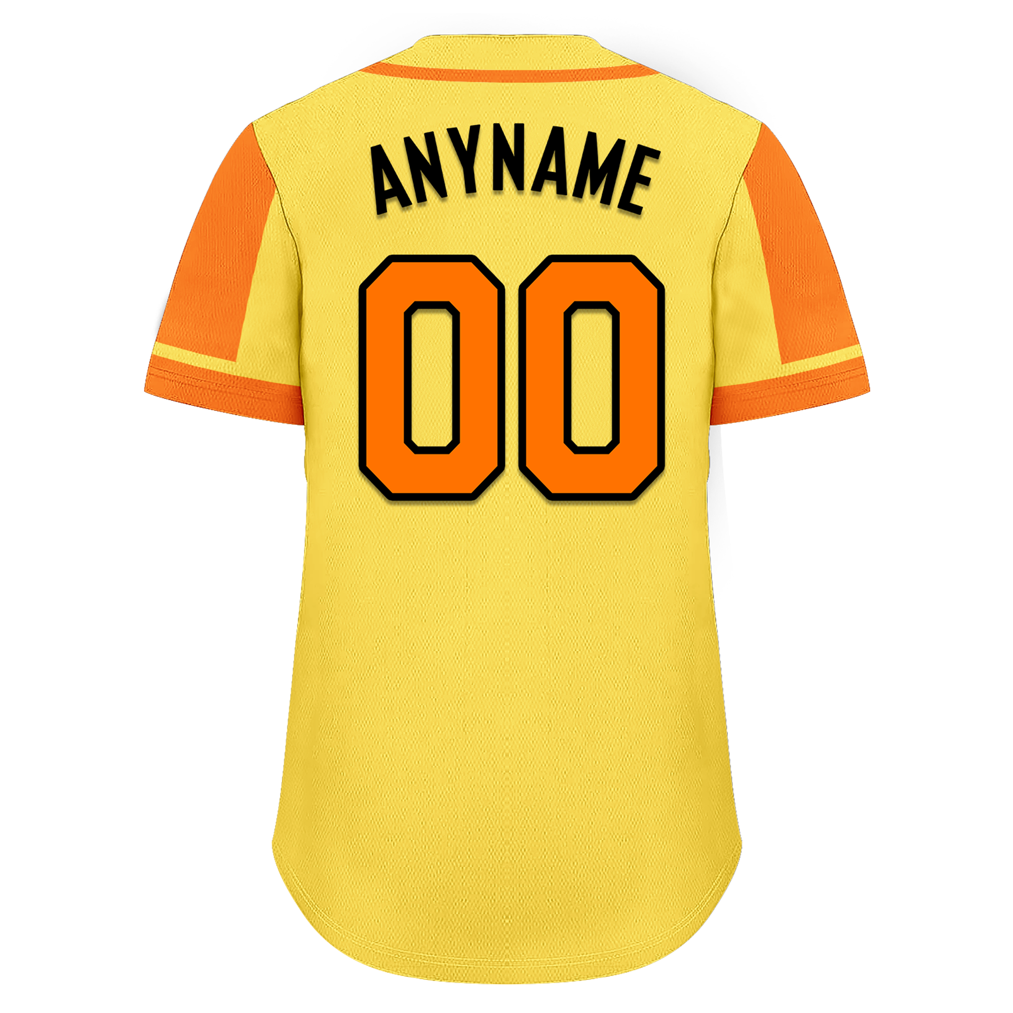 Custom Yellow Orange Raglan Sleeves Personalized Authentic Baseball Jersey BSBJ01-D017204
