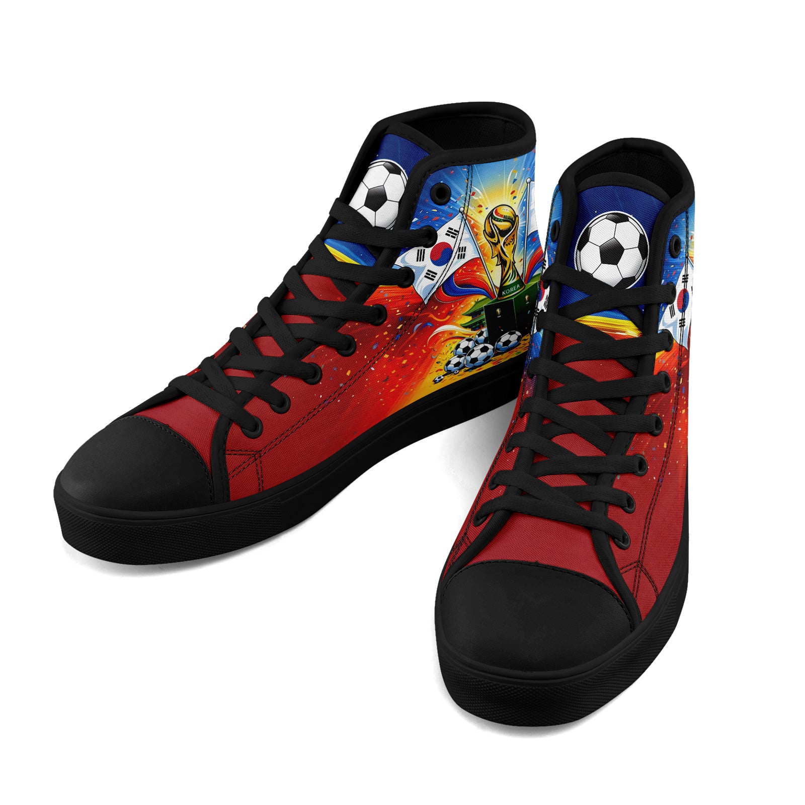 Custom South Korea 2026 World Cup Sneakers DIY Country Flag Running Shoes Lightweight Sport Shoes Gift for Football Fans Personalized Team Name and Logo FN024-F009070-4