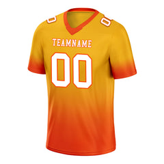 Custom Yellow Orange Fade Fashion Personalized Authentic Football Jersey FBJ02-D06099