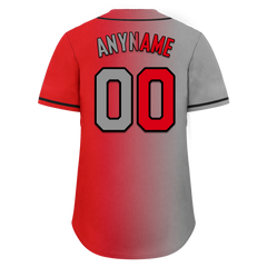 Custom Grey Red Gradient Fashion Personalized Authentic Baseball Jersey BSBJ01-D0a7aad