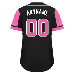 Custom Black Pink Raglan Sleeves Personalized Authentic Baseball Jersey BSBJ01-D017198