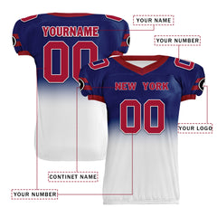 Custom Blue Red White Fade Fashion New York High-Performance American Football Jersey FBJ06-D020252-21