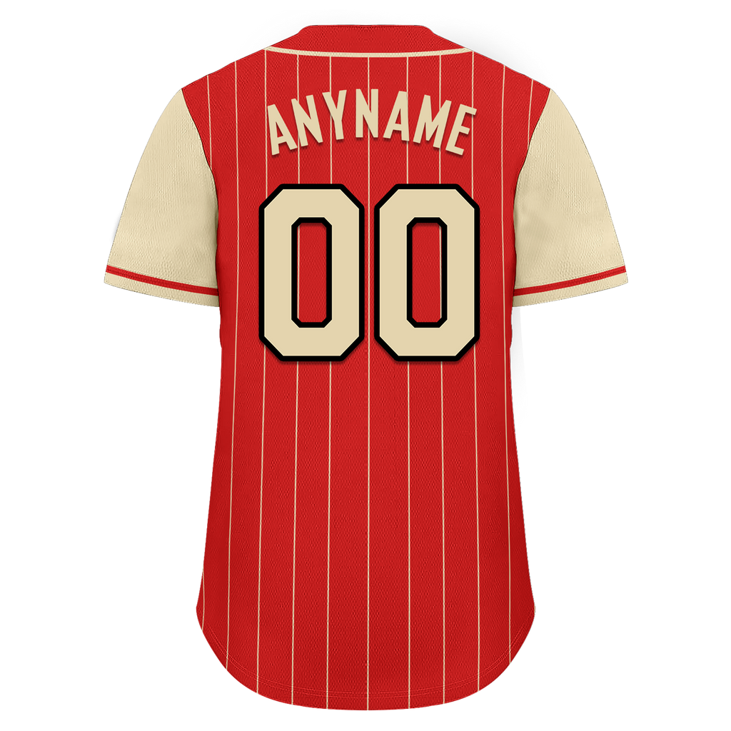 Custom Red Yellow Stripe Fashion Personalized Authentic Baseball Jersey BSBJ01-D017236