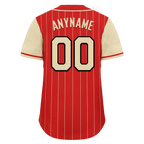 Custom Red Yellow Stripe Fashion Personalized Authentic Baseball Jersey BSBJ01-D017236