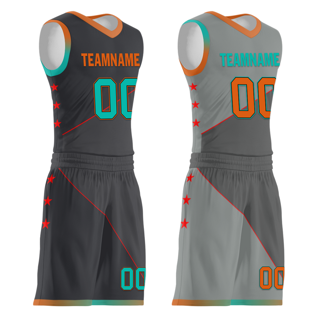 Custom Gray Classic Style Reversible Basketball Uniform Personalized Ordinary BBJR-D017024