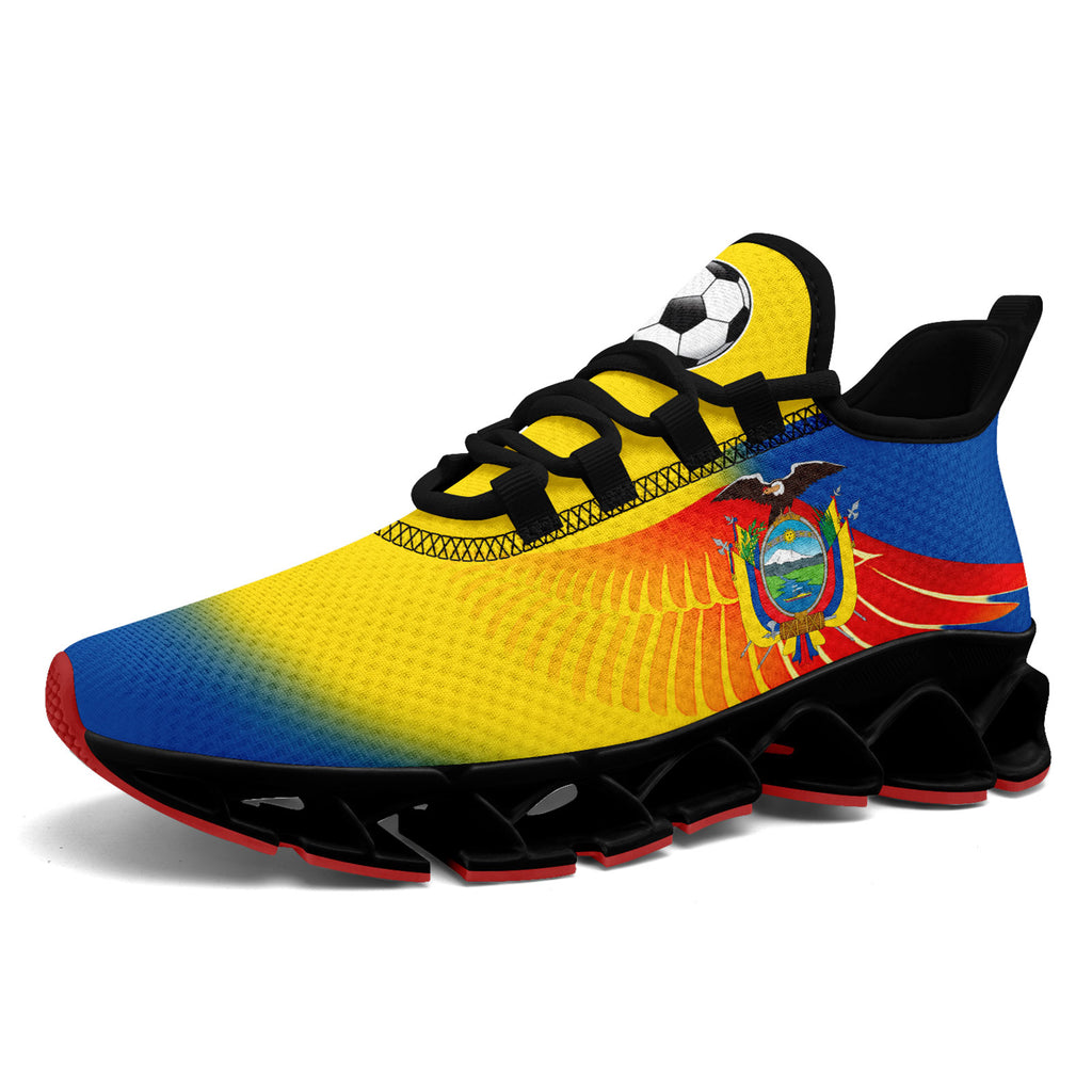 Custom Ecuador 2026 World Cup Sneakers DIY Country Flag Running Shoes Lightweight Sport Shoes Gift for Football Fans Personalized Team Name and Logo FN003XD-F009092-2