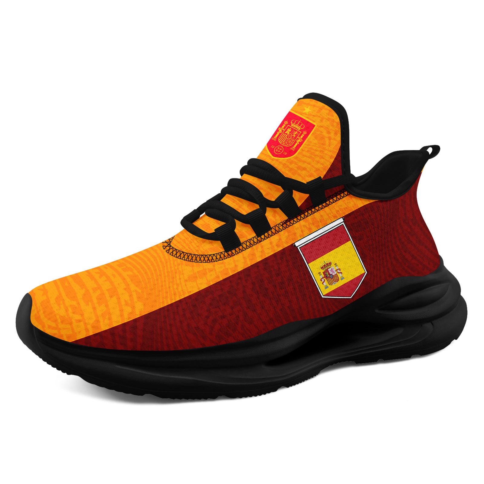 Custom Spain 2026 World Cup Sneakers DIY Country Flag Running Shoes Lightweight Sport Shoes Gift for Football Fans Personalized Team Name and Logo FN079-F020028-3