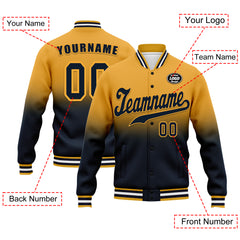 Custom Yellow Blue Fade Fashion Jacket Bomber Full-Snap Varsity Letterman Personalized Jacket FZ005-D020229-21