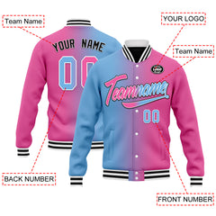 Custom Gradient Fashion Jacket Bomber Full-Snap Varsity Letterman Personalized Jacket FZ005-D028016-30