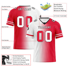 Custom Red White Missouri Personalized Authentic Football Jersey FBJ02-D028017-25