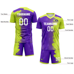 Custom Purple Green Soccer Sets Jersey Personalized SCJ101-D020210-4