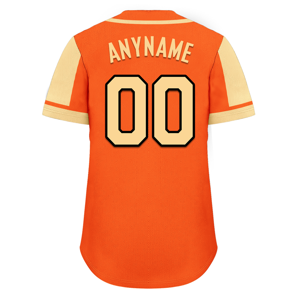 Custom Orange Yellow Raglan Sleeves Personalized Authentic Baseball Jersey BSBJ01-D017194