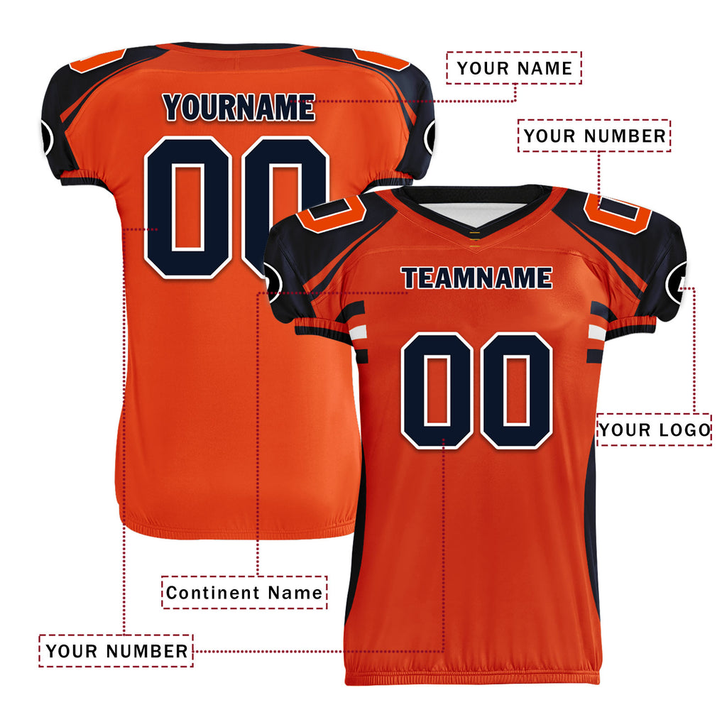 Custom Black Orange Illinois High-Performance American Football Jersey FBJ06-D023001-7