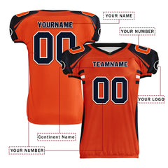 Custom Black Orange Illinois High-Performance American Football Jersey FBJ06-D023001-7