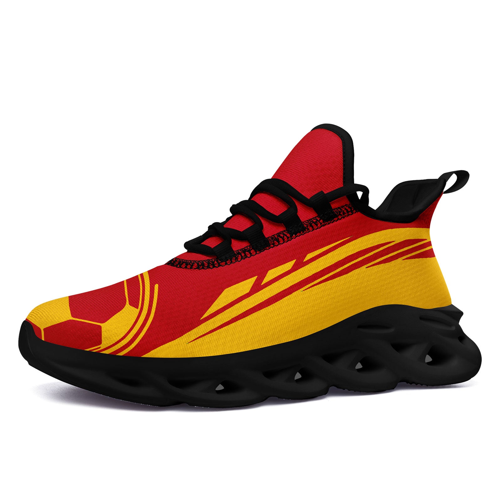 Custom Spain 2026 World Cup Sneakers DIY Country Flag Running Shoes Lightweight Sport Shoes Gift for Football Fans Personalized Team Name and Logo FN003-F025036-6