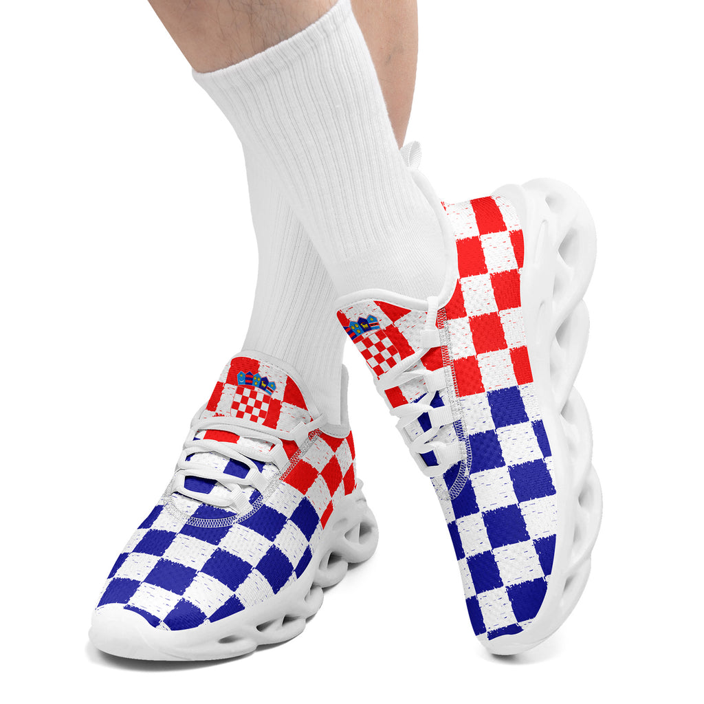 Custom Croatia 2026 World Cup Sneakers DIY Country Flag Running Shoes Lightweight Sport Shoes Gift for Football Fans Personalized Team Name and Logo FN003-F009104-1