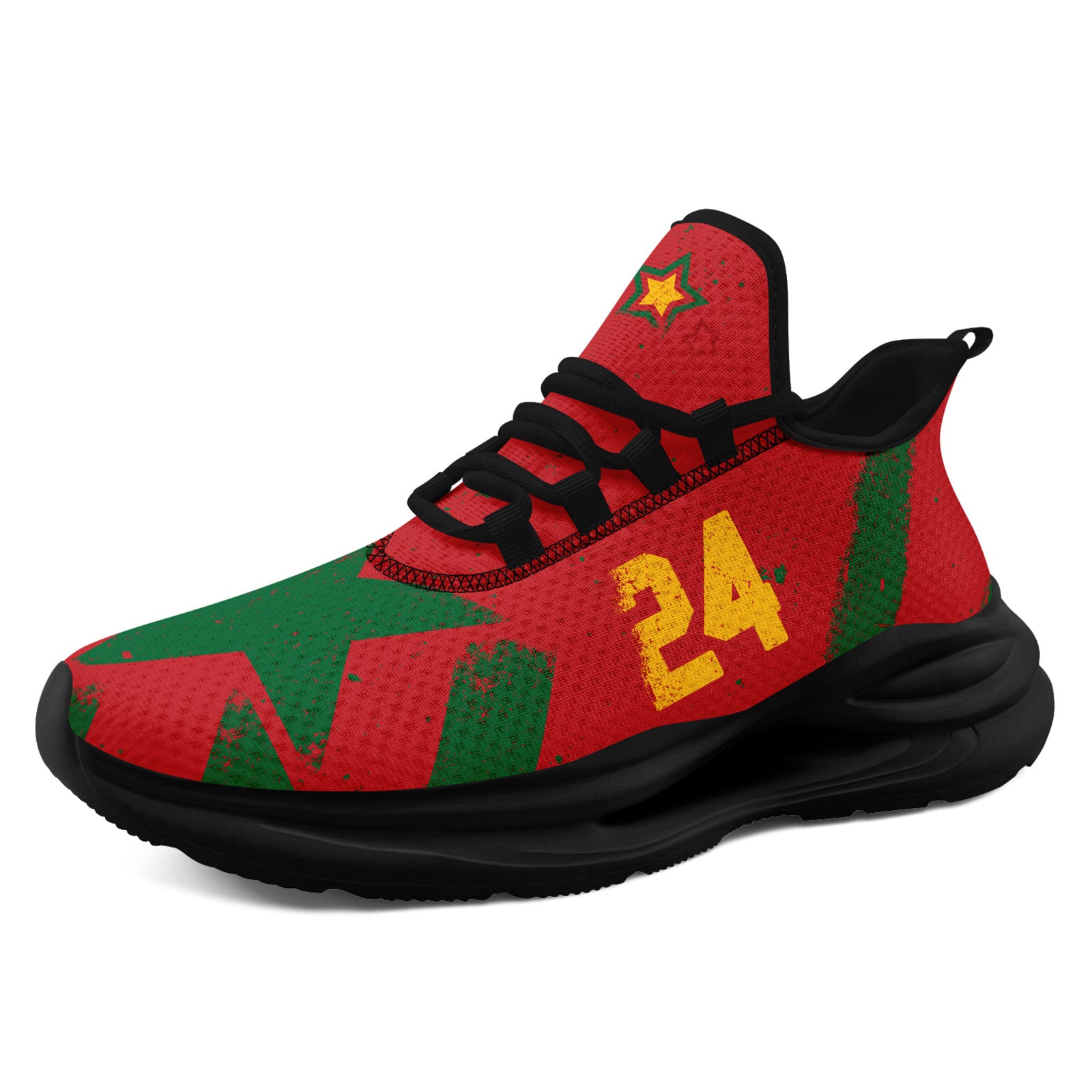 Custom Morocco 2026 World Cup Sneakers DIY Country Flag Running Shoes Lightweight Sport Shoes Gift for Football Fans Personalized Team Name and Logo FN079-F009119-7