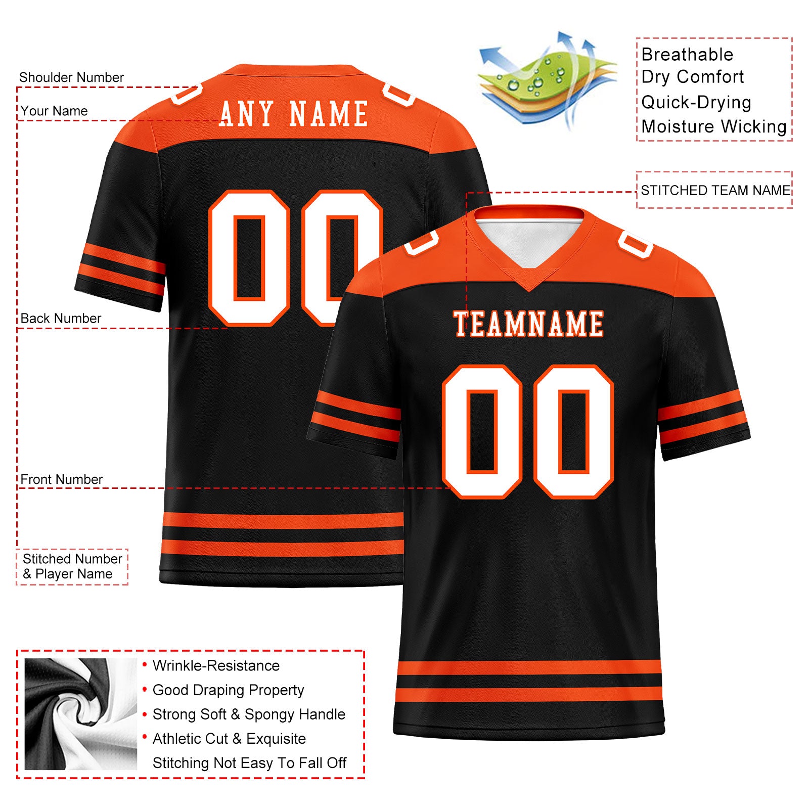 Custom Cincinnati Personalized Authentic Football Jersey FBJ02-E0607-6