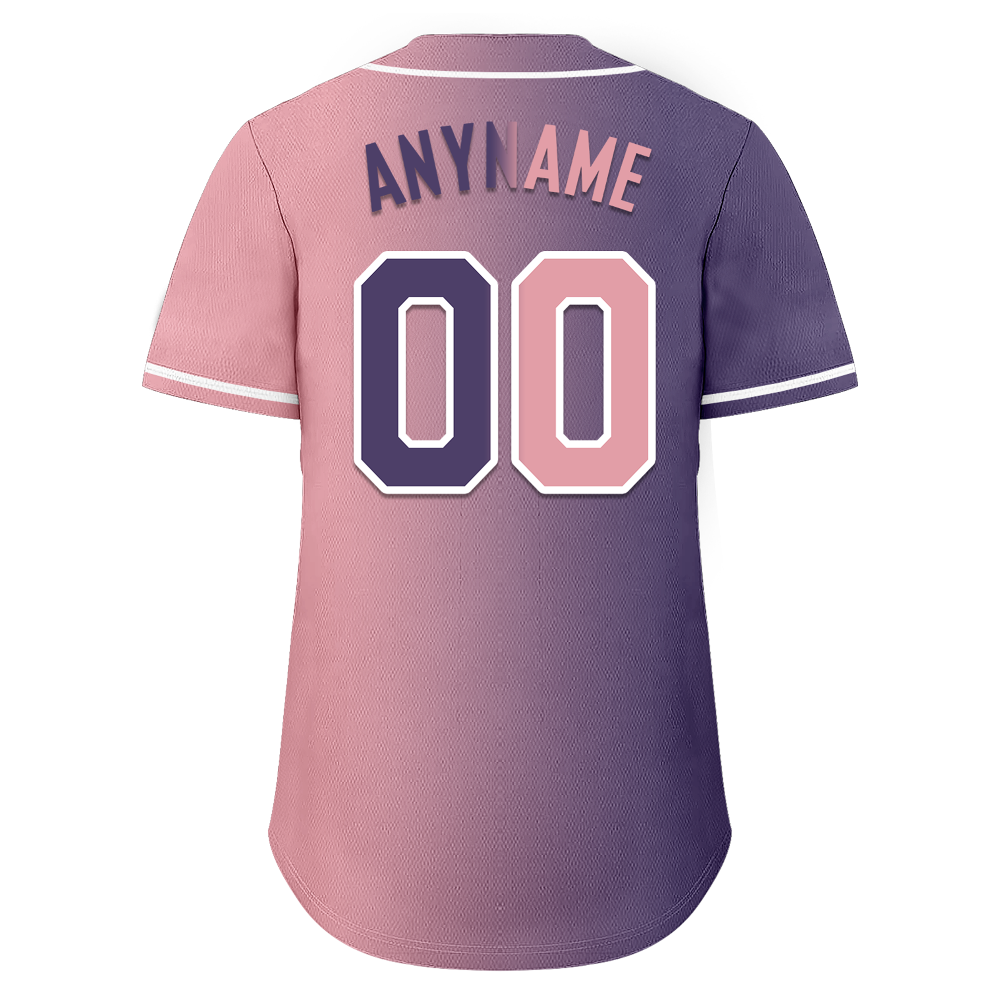 Custom Purple Pink Gradient Fashion Personalized Authentic Baseball Jersey BSBJ01-D0a7a0e