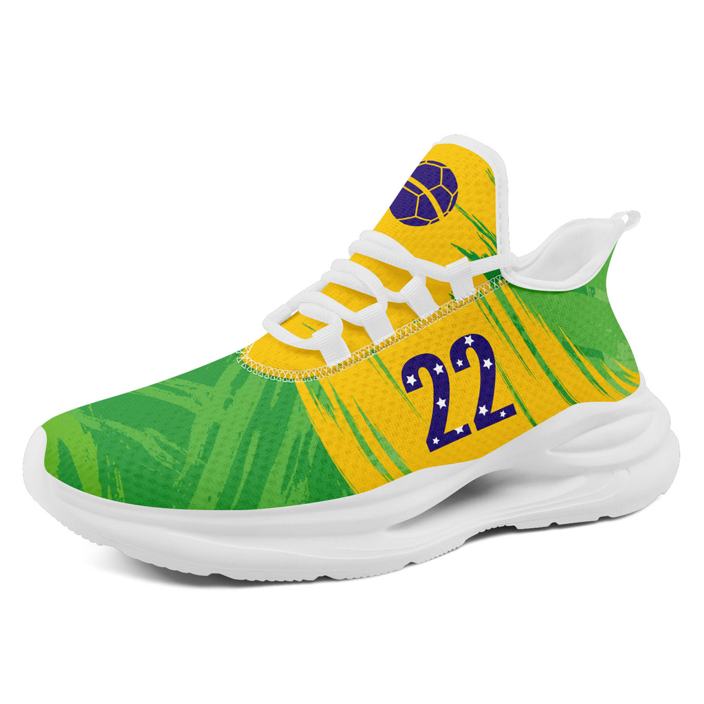 Custom 2026 World Cup Brazil Sneakers DIY Country Flag Running Shoes Lightweight Sport Shoes Gift for Football Fans Personalized Team Name and Logo FN079-F027080-9