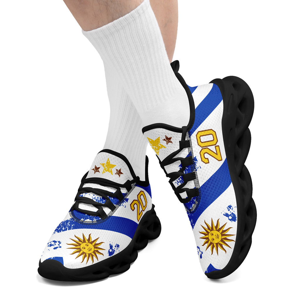 Custom Uruguay 2026 World Cup Sneakers DIY Country Flag Running Shoes Lightweight Sport Shoes Gift for Football Fans Personalized Team Name and Logo FN003-F009122-9