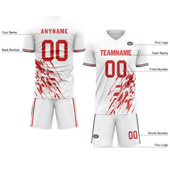 Custom White Red Soccer Sets Jersey Personalized SCJ101-D28035