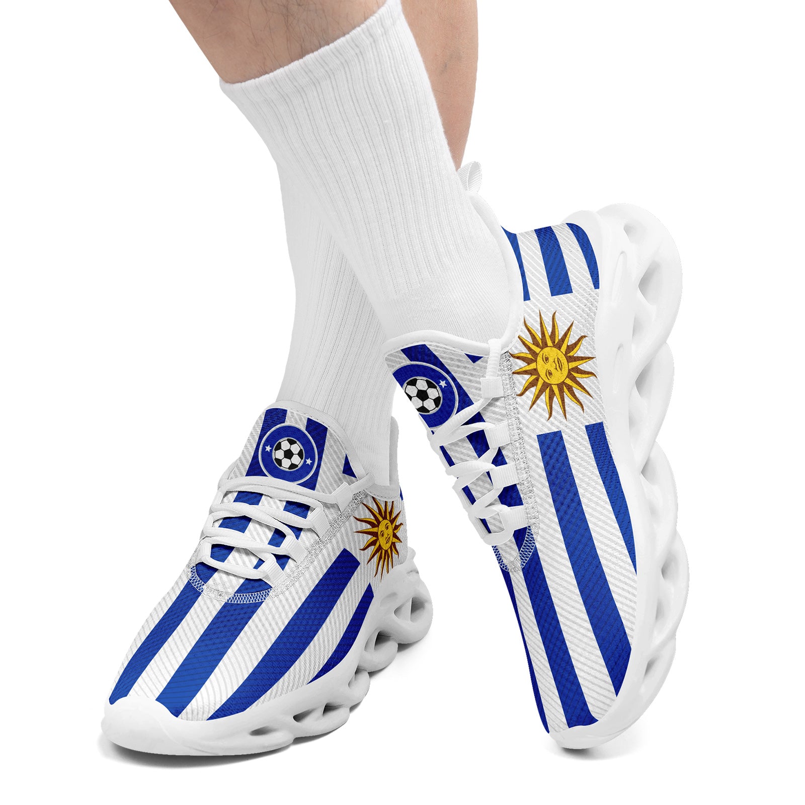 Custom Uruguay 2026 World Cup Sneakers DIY Country Flag Running Shoes Lightweight Sport Shoes Gift for Football Fans Personalized Team Name and Logo FN003-F009072-4