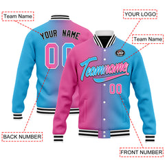 Custom Gradient Fashion Jacket Bomber Full-Snap Varsity Letterman Personalized Jacket FZ005-D028015-1