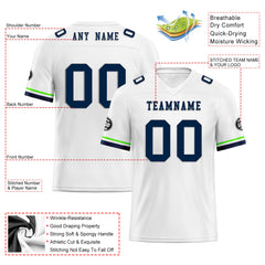 Custom White Seattle Personalized Authentic Football Jersey FBJ02-D020263-27