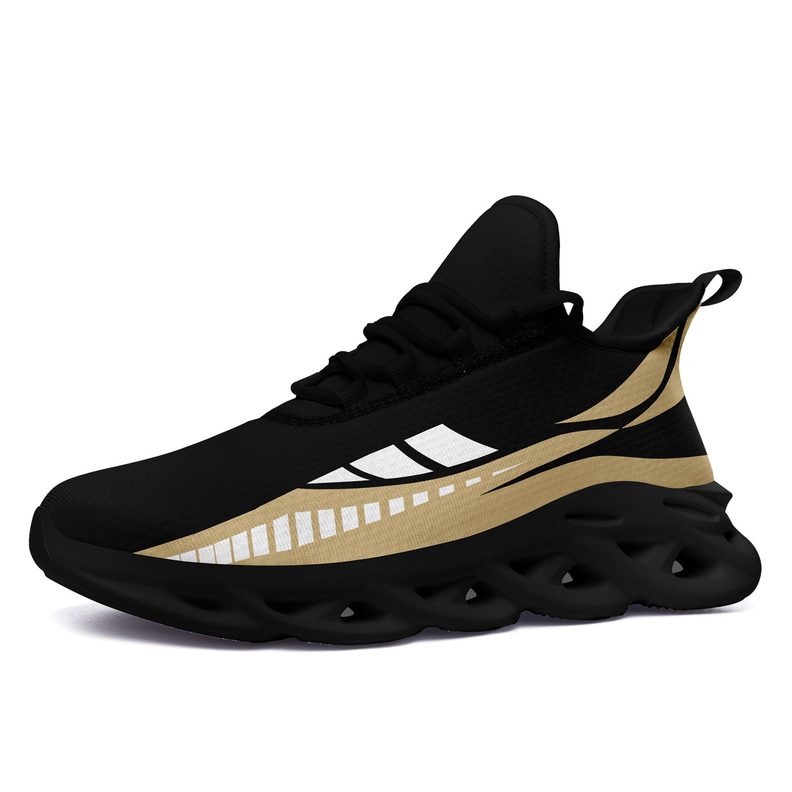 Custom Black Yellow New Orleans Maxsoul Shoes Personalized Sneaker FN003-D020325-19